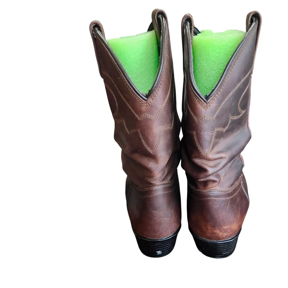 Smoky Mountain Cowboy Boots Kids Size 4 Brown Leather Western Style 3251Y